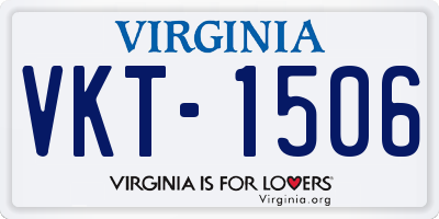 VA license plate VKT1506