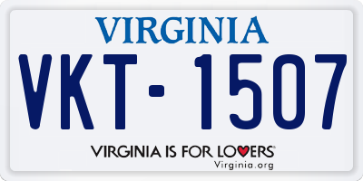 VA license plate VKT1507