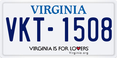 VA license plate VKT1508