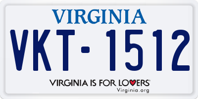 VA license plate VKT1512
