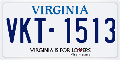 VA license plate VKT1513