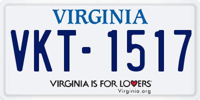 VA license plate VKT1517