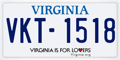 VA license plate VKT1518