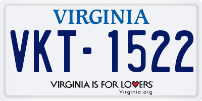 VA license plate VKT1522