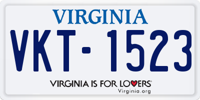 VA license plate VKT1523