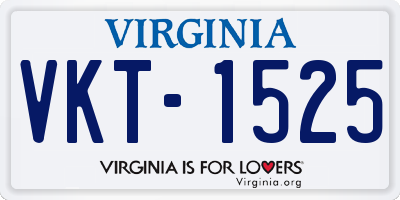 VA license plate VKT1525