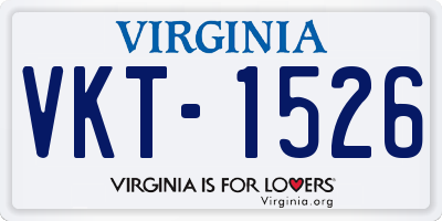 VA license plate VKT1526