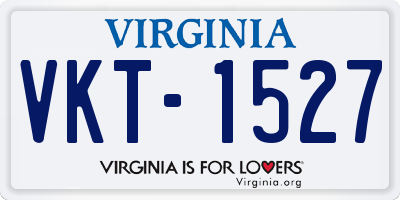 VA license plate VKT1527