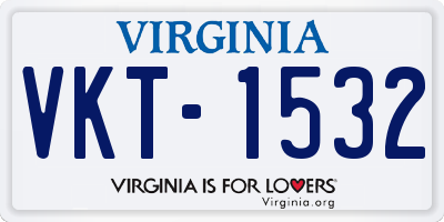 VA license plate VKT1532