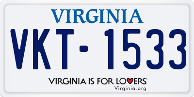 VA license plate VKT1533