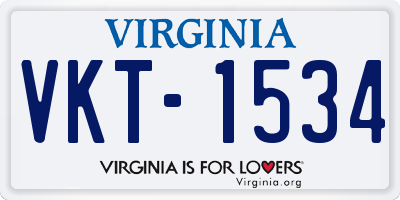 VA license plate VKT1534