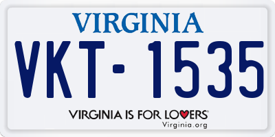 VA license plate VKT1535