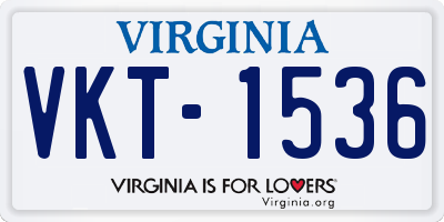 VA license plate VKT1536