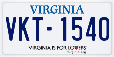 VA license plate VKT1540
