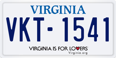 VA license plate VKT1541