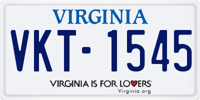 VA license plate VKT1545