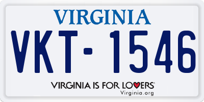 VA license plate VKT1546