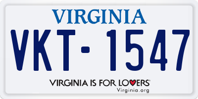 VA license plate VKT1547