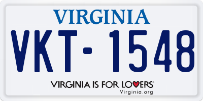 VA license plate VKT1548