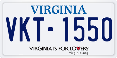 VA license plate VKT1550