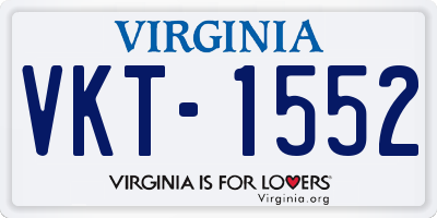 VA license plate VKT1552