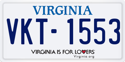 VA license plate VKT1553