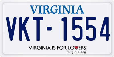 VA license plate VKT1554