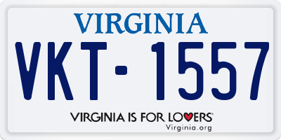 VA license plate VKT1557
