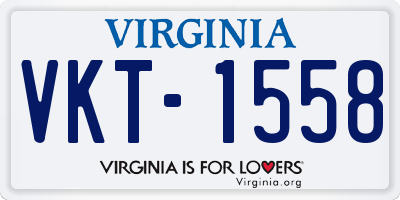 VA license plate VKT1558