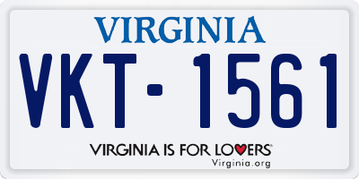 VA license plate VKT1561