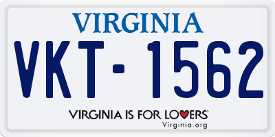 VA license plate VKT1562