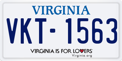 VA license plate VKT1563
