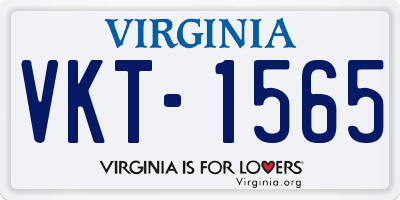 VA license plate VKT1565
