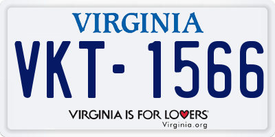 VA license plate VKT1566