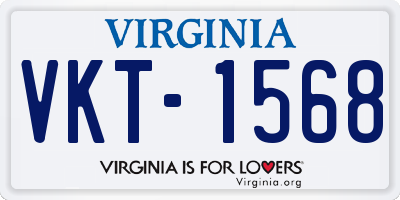 VA license plate VKT1568