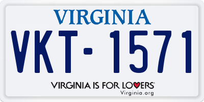 VA license plate VKT1571