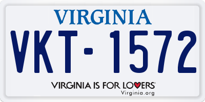 VA license plate VKT1572