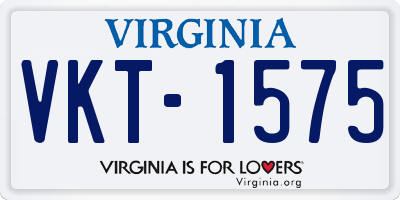 VA license plate VKT1575
