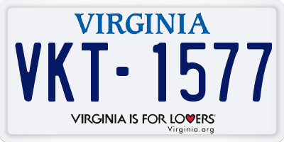VA license plate VKT1577