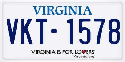 VA license plate VKT1578