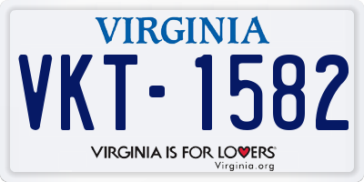 VA license plate VKT1582