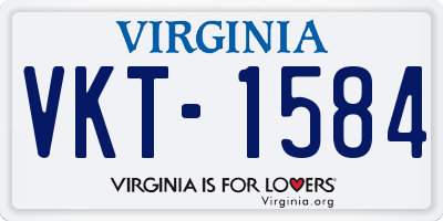 VA license plate VKT1584