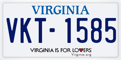 VA license plate VKT1585