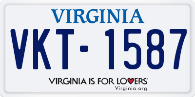 VA license plate VKT1587