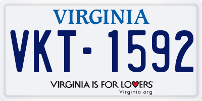 VA license plate VKT1592