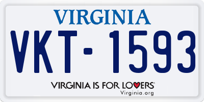 VA license plate VKT1593