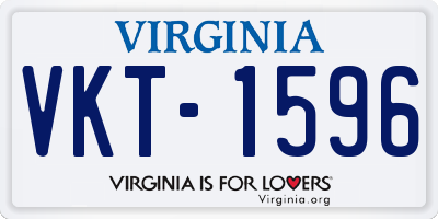 VA license plate VKT1596