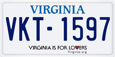 VA license plate VKT1597