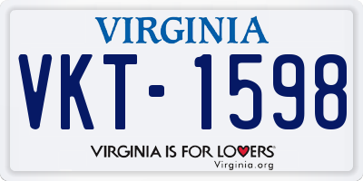 VA license plate VKT1598