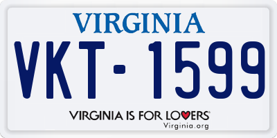 VA license plate VKT1599